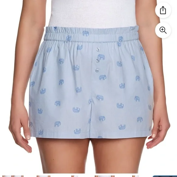 NWT LOFT Women's 2 Pack Pajama/sleep Shorts - Blue and Green Striped - Picture 7 of 11